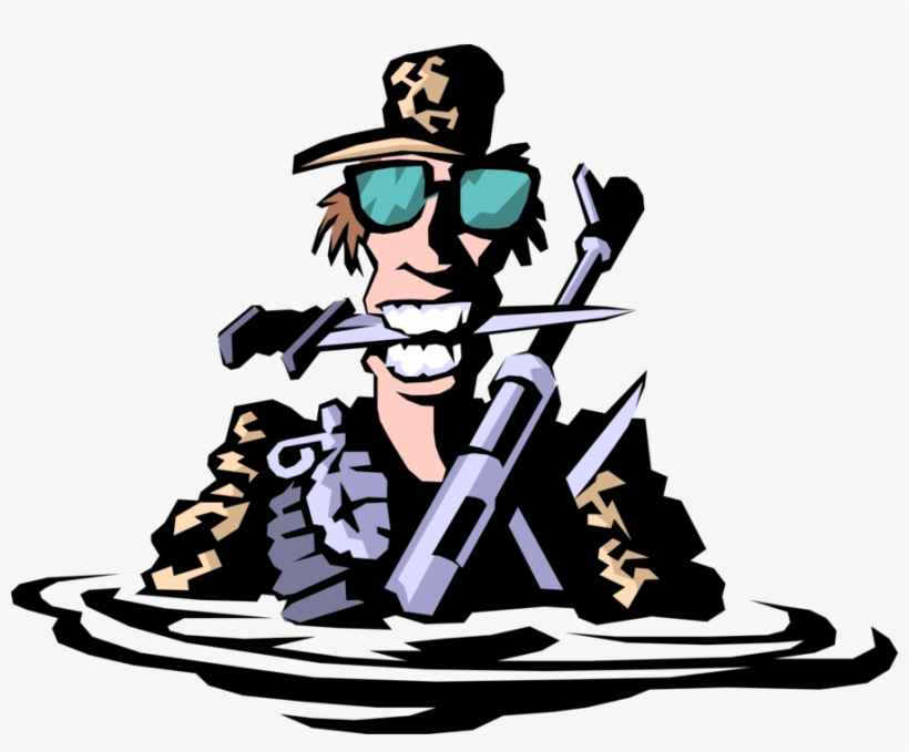 Vector Illustration Of Experienced Navy Seal Armed, transparent png #7349356
