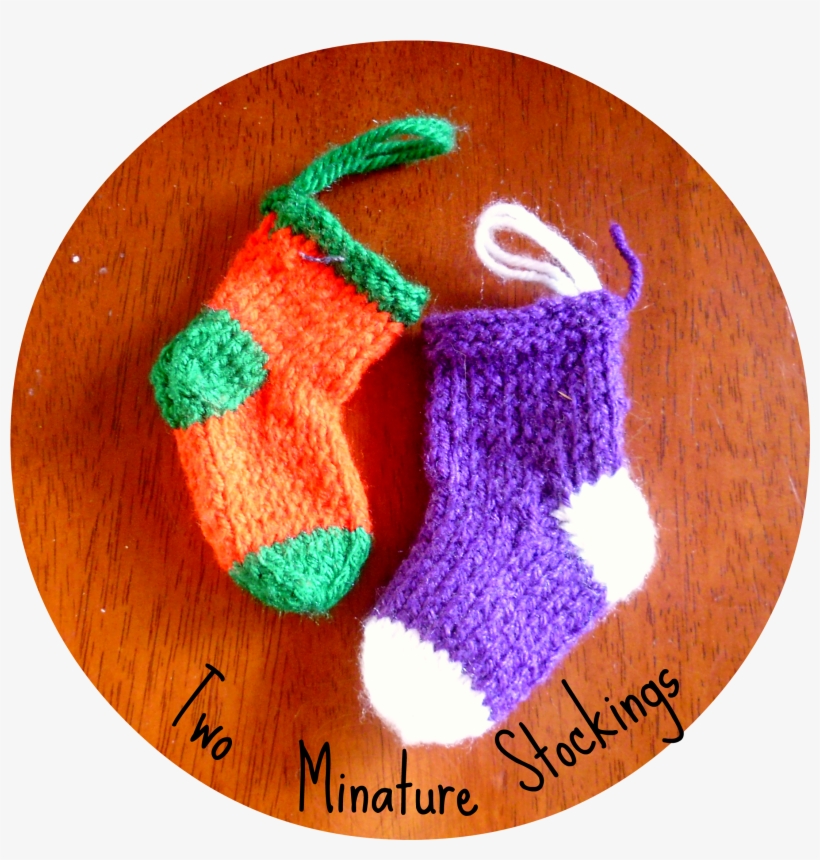Two Miniture Knitted Stockings Minature Stockings, transparent png #7350001