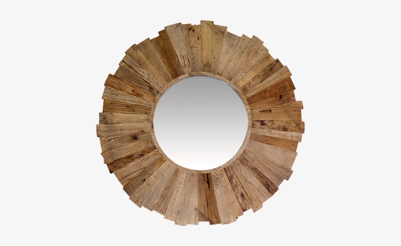 Espejo Redondo, Con Marco De Madera, En Forma De Sol, transparent png #7363321
