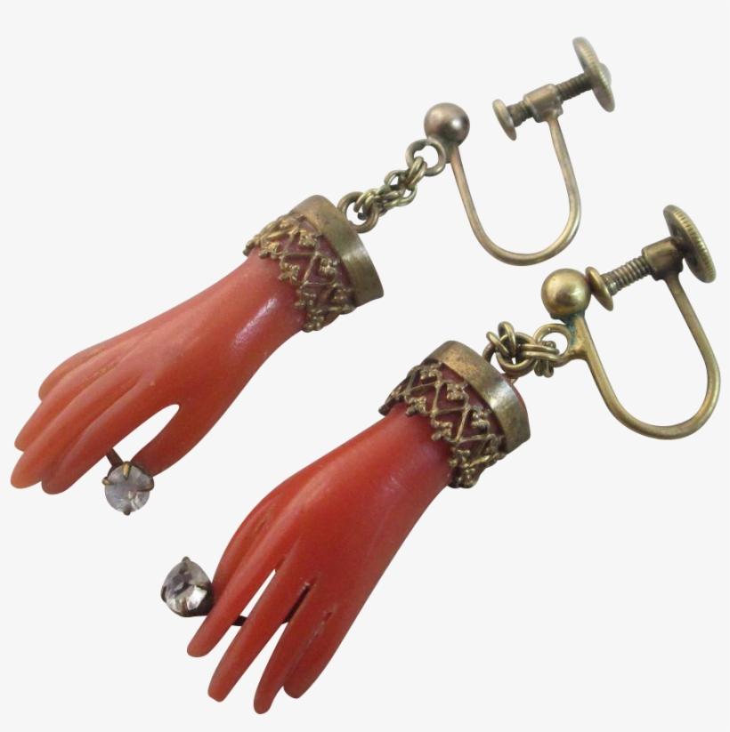 Coraline Hand In Sterling Silver Gilt Dangling Ear, transparent png #7363612