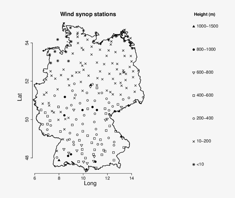 Map Of Synoptic Stations Over Germany, transparent png #7368443