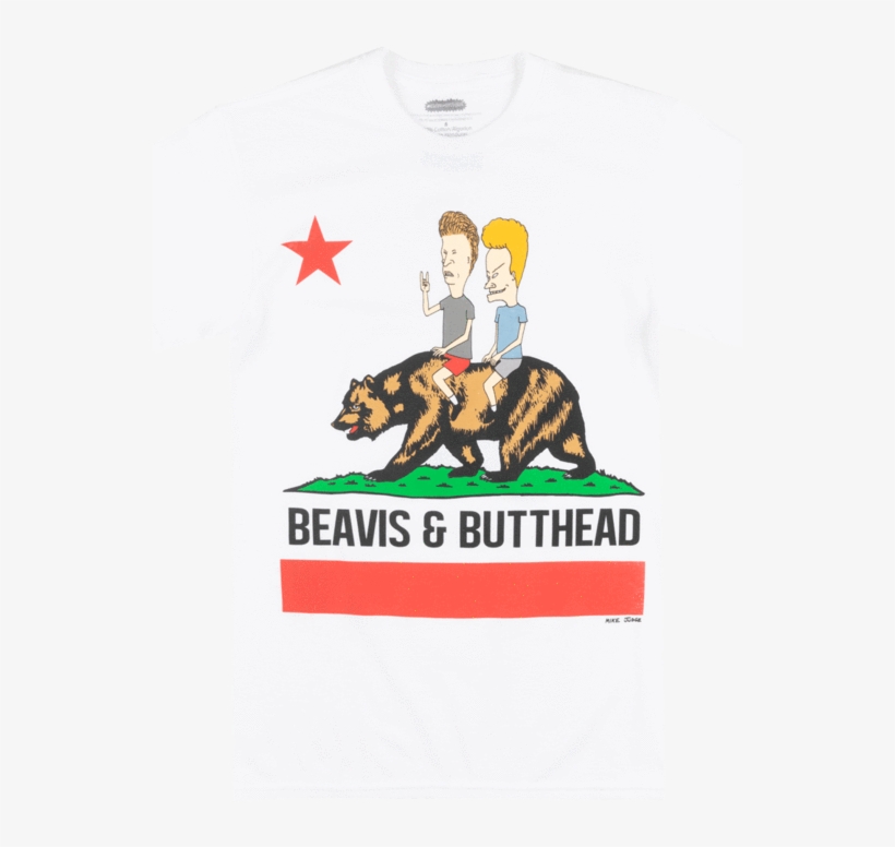 Beavis And Butthead California T-shirt White Mens Retro, transparent png #7372125