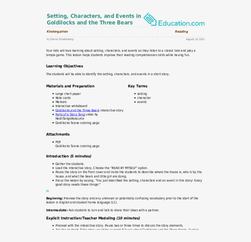 Setting, Characters, And Events In Goldilocks And The, transparent png #7373433