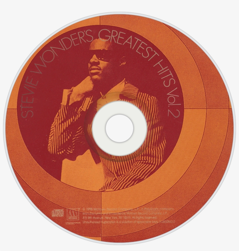 Stevie Wonder Greatest Hits, Volume 2 Cd Disc Image, transparent png #7373808