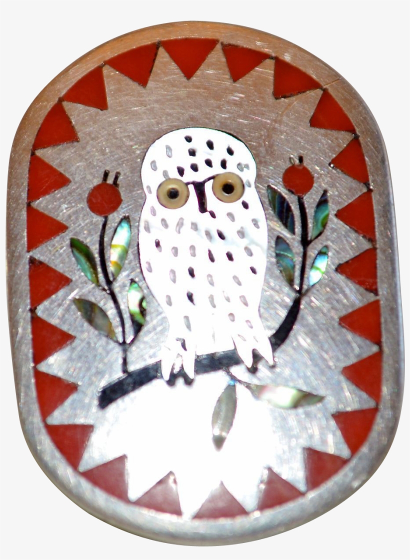 Zuni Sterling Inlay White Owl Ring By Dennis And Nancy, transparent png #7382315