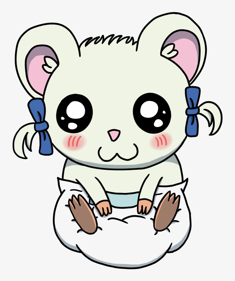 Bijou From The Anime Hamtaro In A Diaper, transparent png #7385579