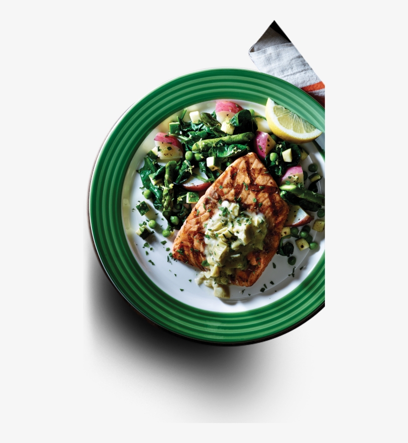 A Plate Of Savory Cedar Salmon At Applebee's, transparent png #7386886