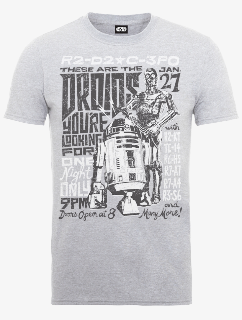Star Wars Droids Rock Poster T-shirt, transparent png #7387988