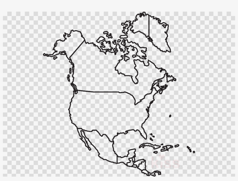 North America Map Drawing Clipart United States Of, transparent png #7388251