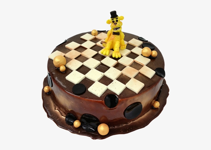 Tort Z Figurką Golden Freddy, transparent png #7389363