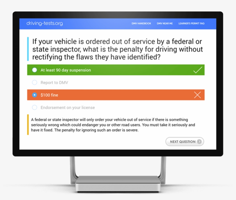 Cdl Practice Test On A Computer Screen, transparent png #7392869