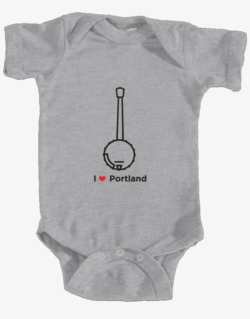 I Heart/love Portland, Oregon Bluegrass Banjo Infant, transparent png #7393046