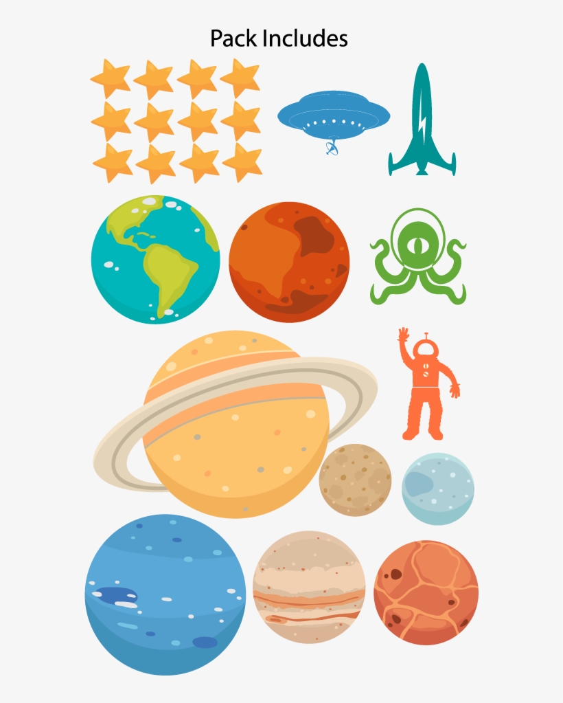 Outer Space Wall Decal Pack, transparent png #7393550