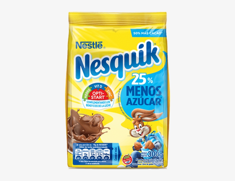 Nesquik Menos Azúcar 300gr, transparent png #7394112