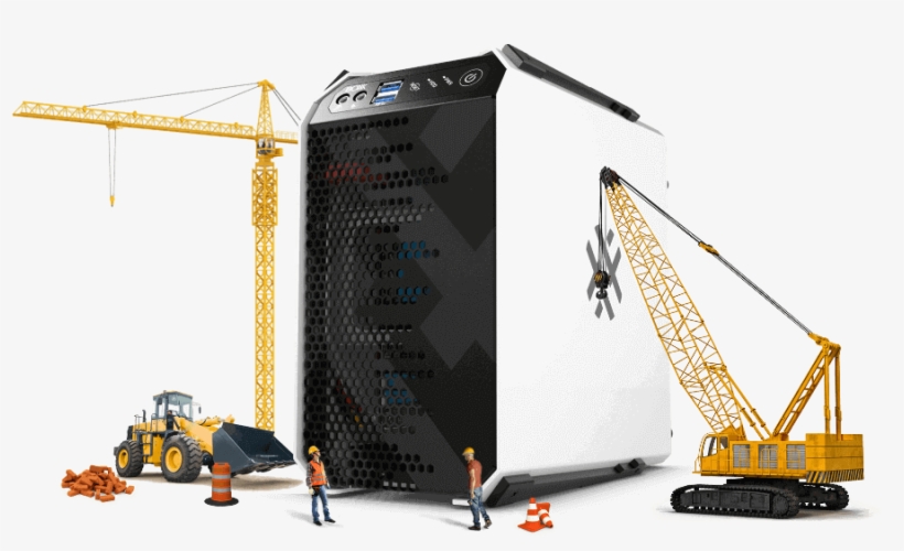 A Big Black And White Design Desktop Surrounded By, transparent png #7396688