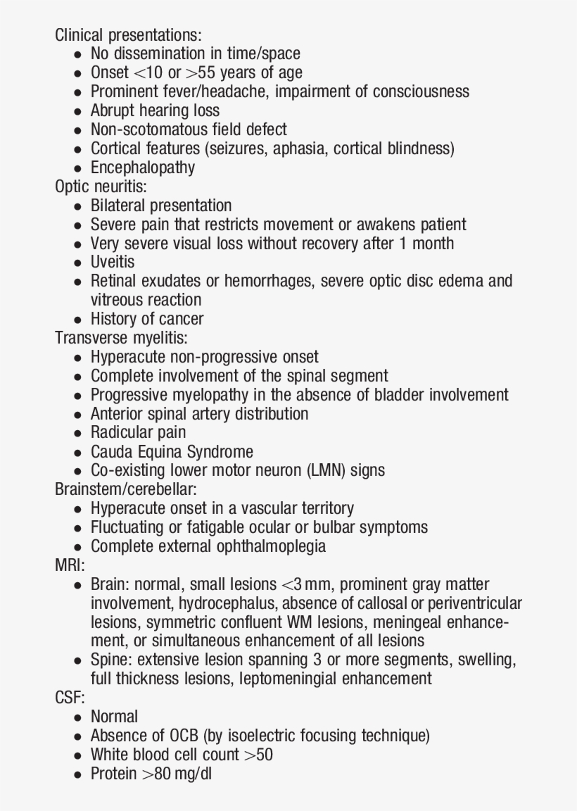 Red Flags In The Diagnosis Of Multiple Sclerosis, transparent png #7399415
