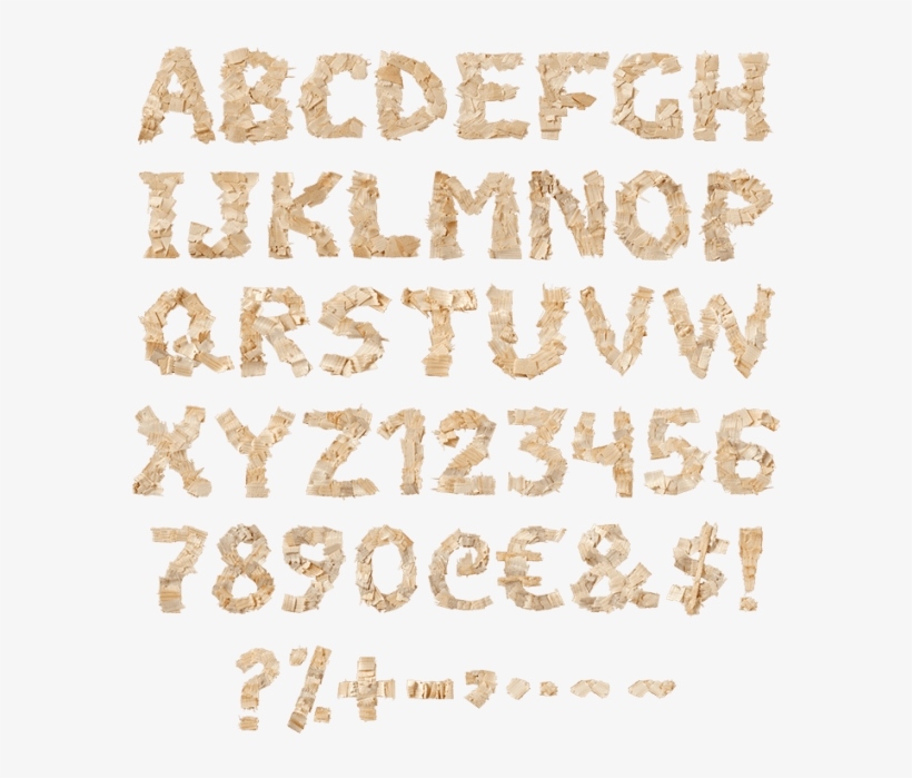 Buy Beige Typeface From Wood Dust, transparent png #7399939