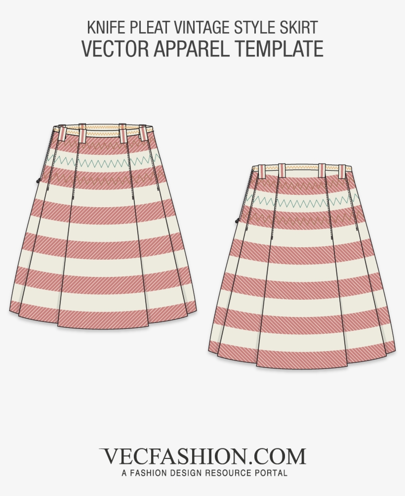 Png Download Knife Pleat Vintage Skirt - Skirt, transparent png #740047