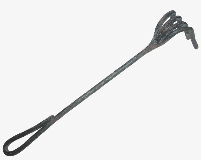 Blacksmith Coal Rake Clam Garden Hand Tool 4 Bent Forged - Forged Iron Nail, transparent png #742532