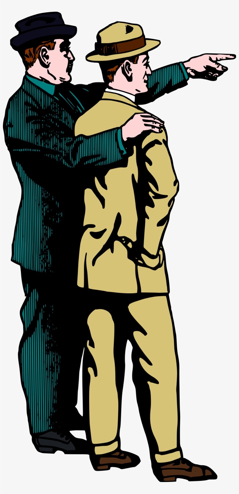 Man In Hat Pointing, Blue And Brown - Transparent Clipart Man Pointing, transparent png #743954