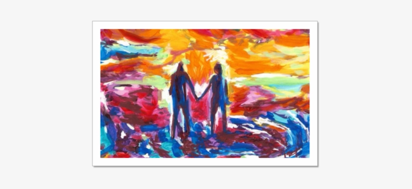 Holding Hands Painting Art Couple Love Fine Art Prints - Painting, transparent png #744108