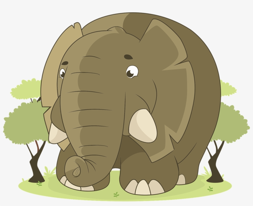 Baby Elephant Clipart - Animales De La Selva En Caricatura, transparent png #744190