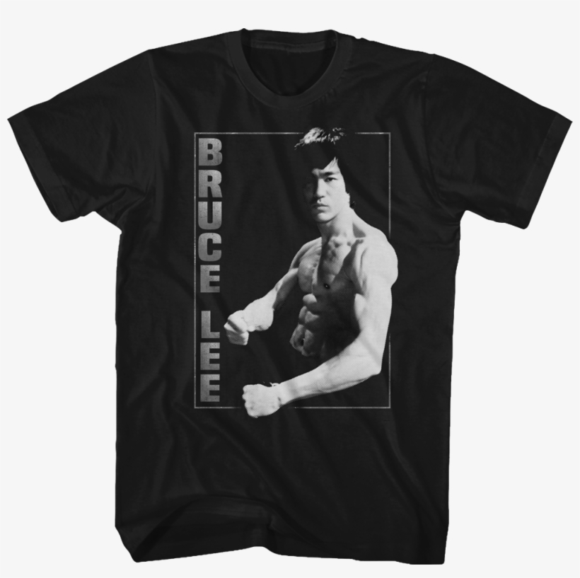 Flexing Bruce Lee T-shirt - Bruce Lee T Shirt, transparent png #744357