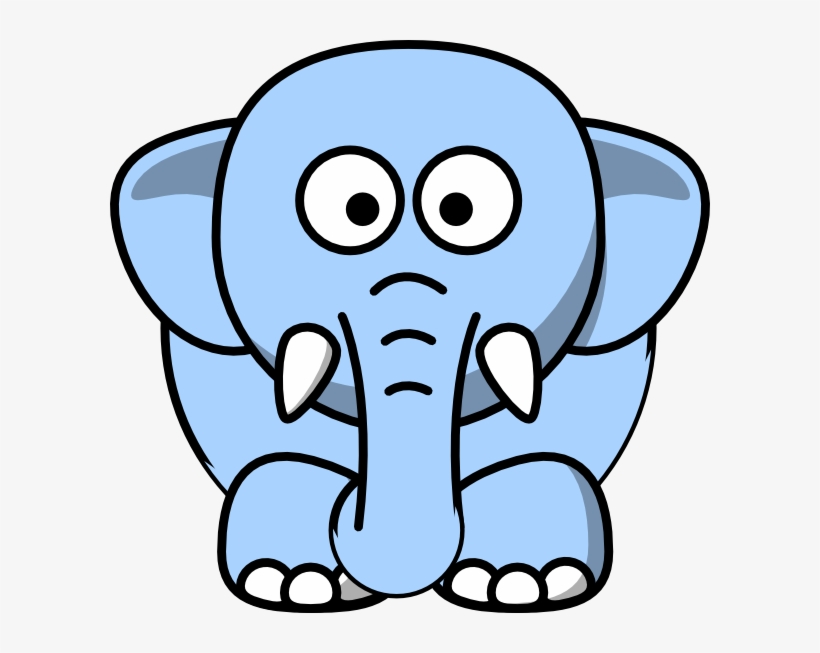 Baby Elephant Clipart Blue - Light Blue Elephant Clipart, transparent png #744873