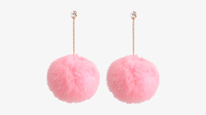 Itgirl Shop Fur Fluffy Pom Pom Earrings Aesthetic Apparel, - Earrings, transparent png #745092