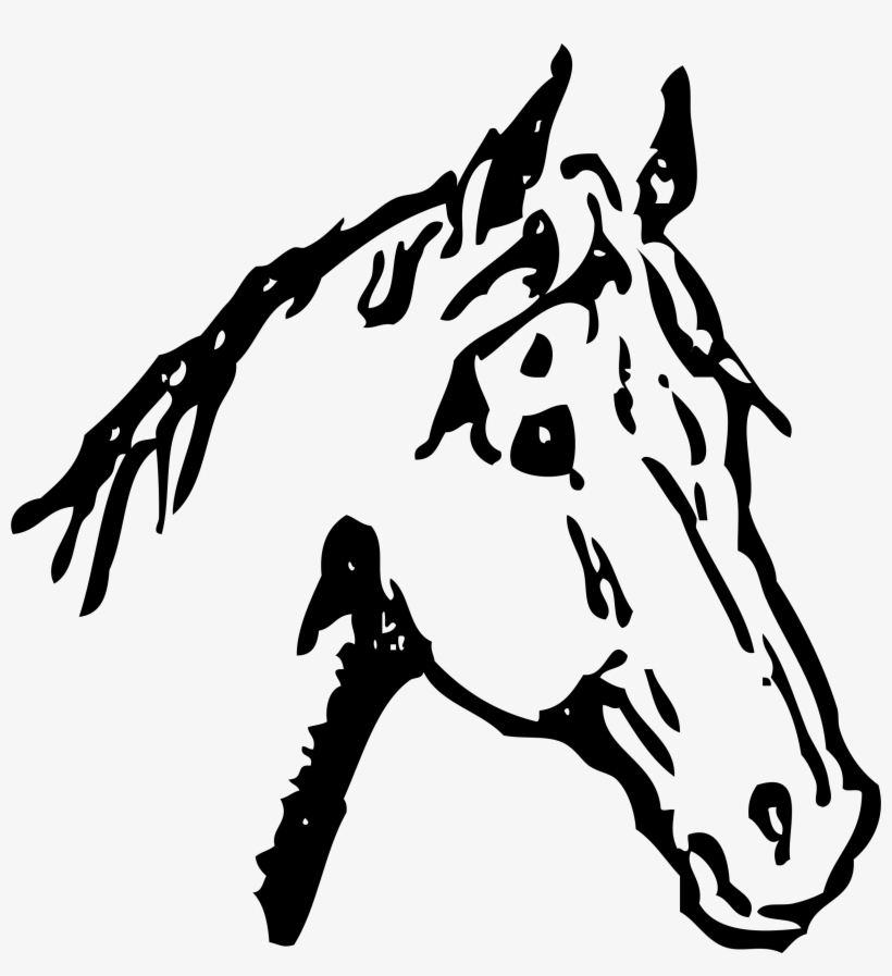 This Free Icons Png Design Of Horse Head - Horses Head Black And White, transparent png #745674