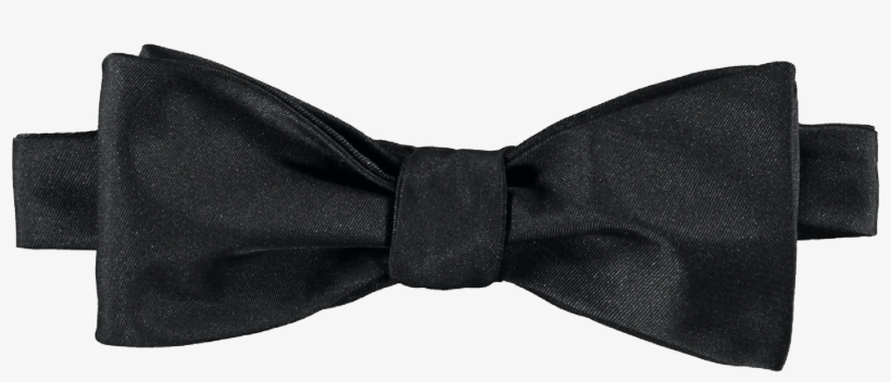 Bow Tie Silk Self Tie Black 1 - Barathea, transparent png #745911