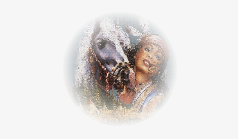 Amerindienne Woman Horse - Horse, transparent png #746124