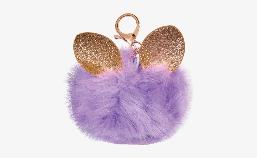 Picture Of Glitter Ears Furry Pom-pom Clip Purple - Glitter, transparent png #746227