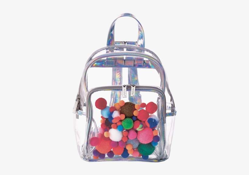 Mini Pom Pom Clear Backpack - Mini Backpack, transparent png #746537