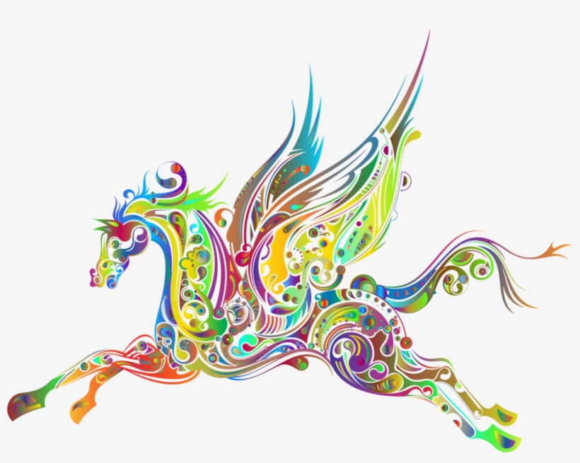 Png Library Stock Flying Horses Pegasus Art Free Commercial - Horse Abstract Art Png, transparent png #746628