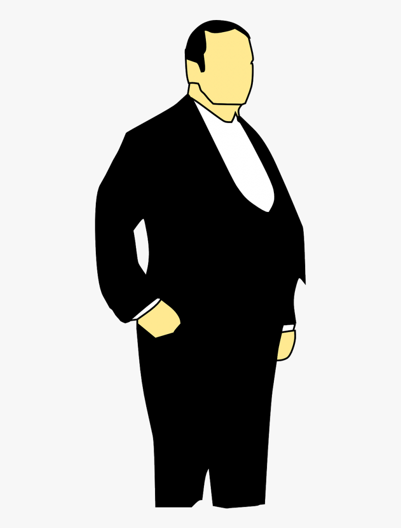 Tux, Sign, Man, Card, Cartoon, Poster, Fat, Postcard - Fat Man Vector Png, transparent png #746868