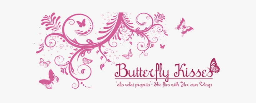 Butterfly Kisses Clipart - Floral Flower Wall Mural 3, transparent png #746965