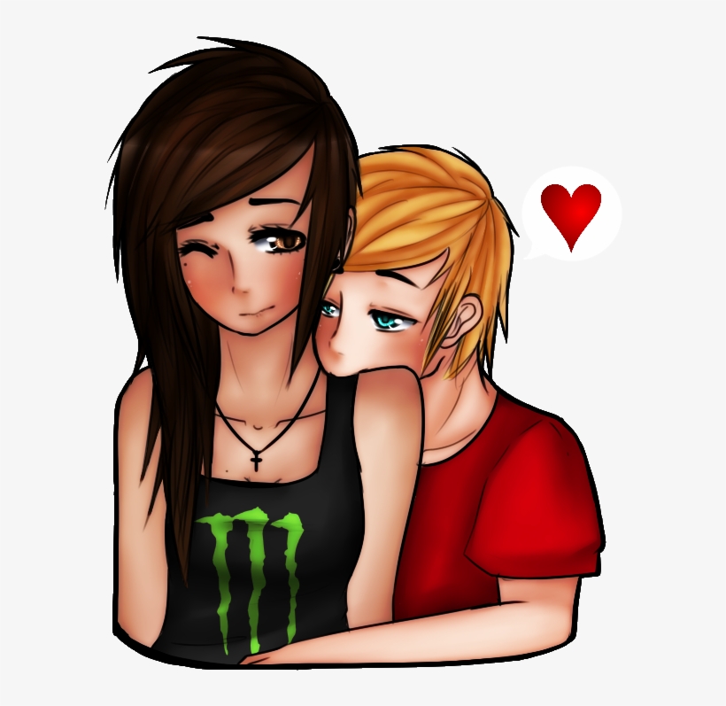 Kisses Clipart Kind Person - Cartoon Couple Kiss Png, transparent png #747041