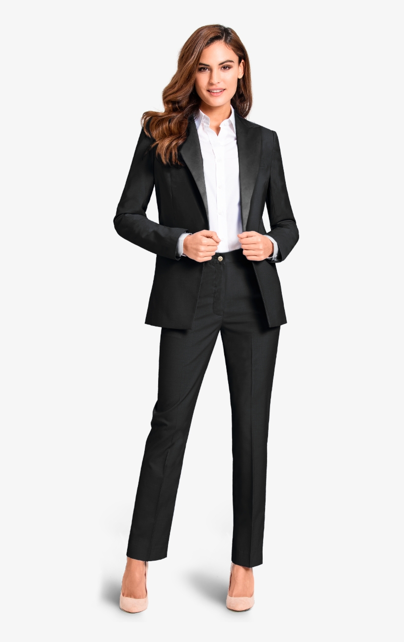 Woman Tuxedo In Black - Business Attire For Women, transparent png #747224
