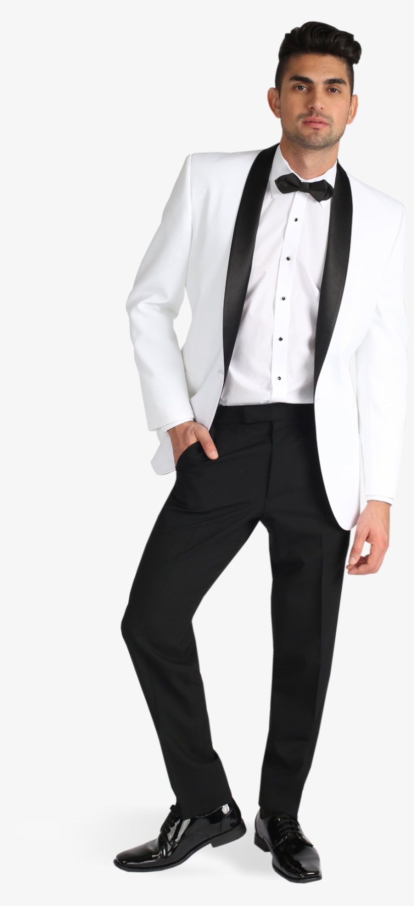 Black Shawl Lapel Tuxedo - Black And White Prom Tuxedos, transparent png #747290