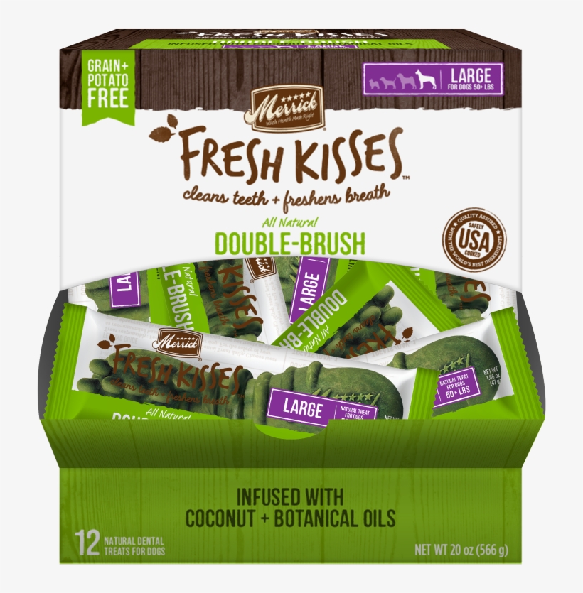 Merrick Fresh Kisses Grain Free Coconut Oil And Botanicals - Merrick Fresh Kisses Double-brush Coconut Oil , 25, transparent png #747515