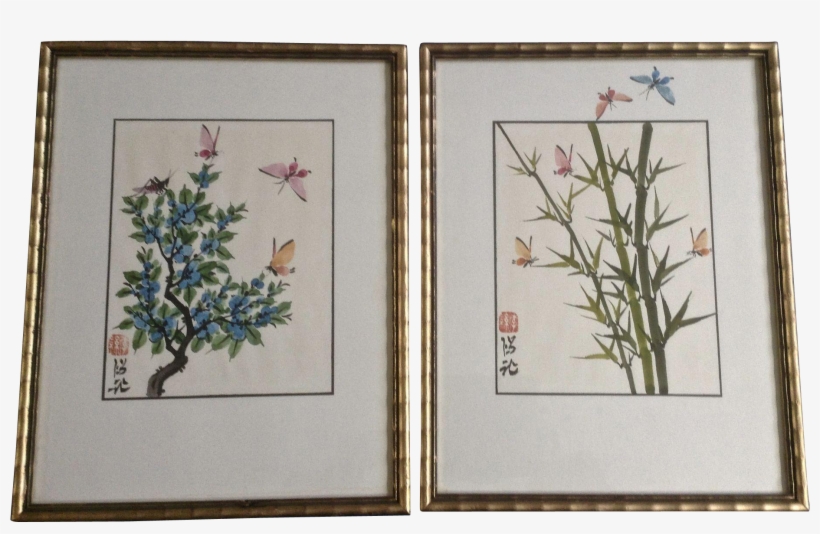 Johnson Lee, Butterfly And Bamboo Finger Watercolor - Art, transparent png #748929