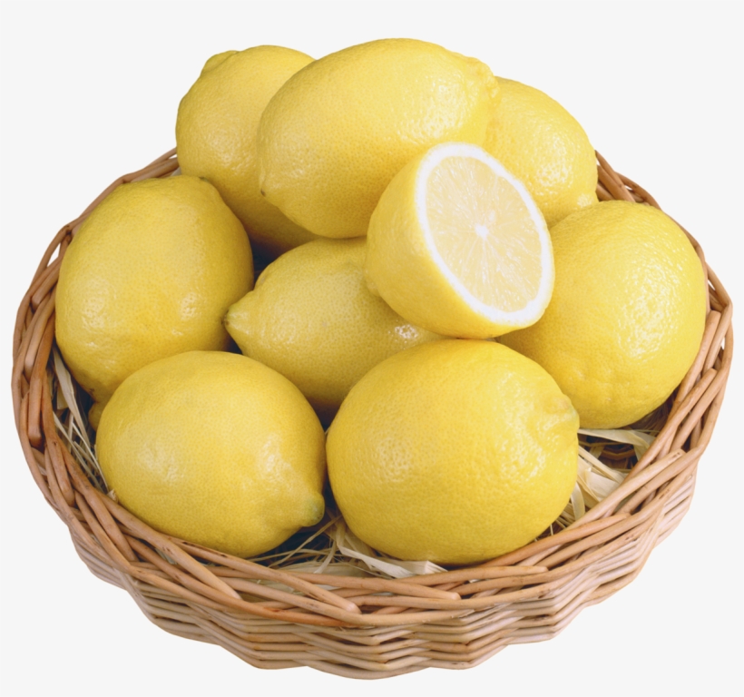 Lemons In Wicker Bowl Png Clipart - Basket Of Lemons Clipart, transparent png #749129