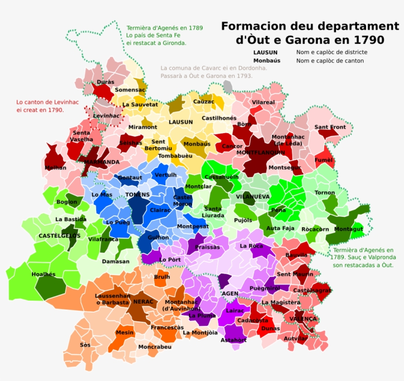 Map Of Lot Et Garonne Department, France, With Districts,, transparent png #7400956
