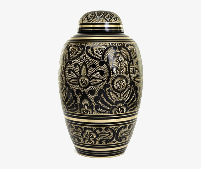 Black Gold-patterned Urn, transparent png #7407081