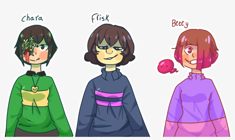 Chara, Frisk And Betty Doodle I'm Sad Akumu Is Gone, transparent png #7408926