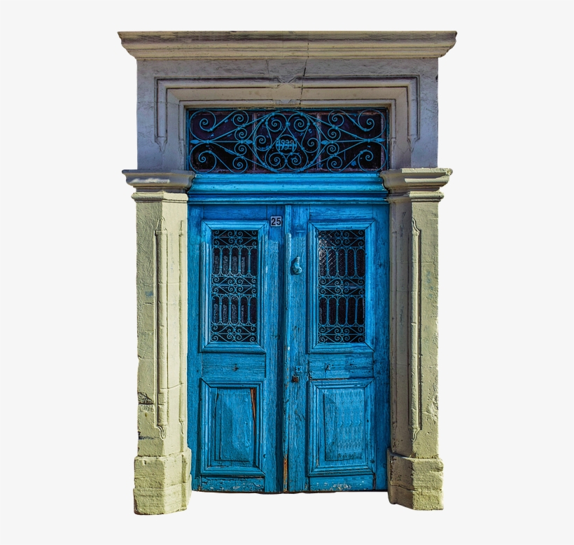 Front Door, Door, Decorated, Blue, Window, Glass, transparent png #7416564