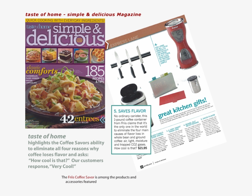 Taste Of Home Magainze Features Friis Coffee Vault, transparent png #7417567
