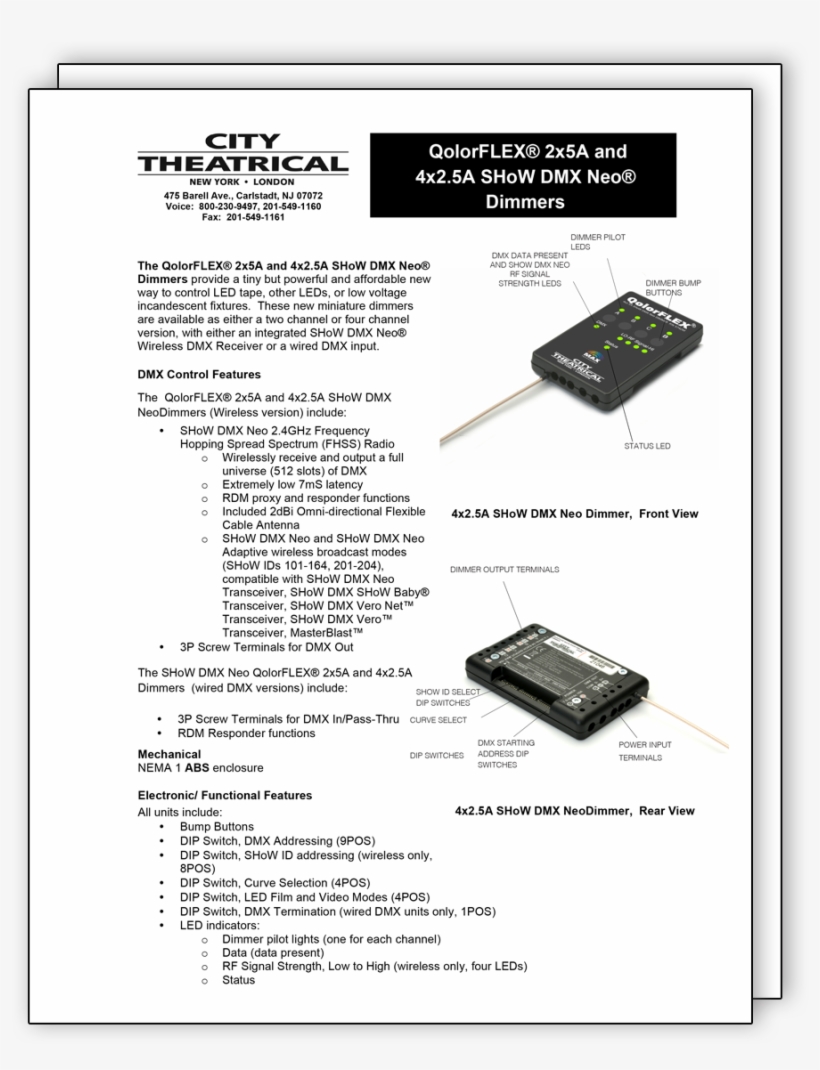 Cut Sheet For Qolorflex Show Dmx Neo, transparent png #7418544