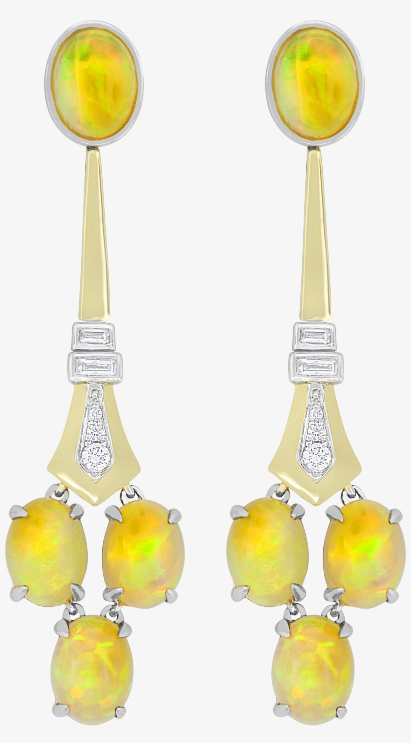 Spark Opal And Diamond Drop Earrings, transparent png #7419045